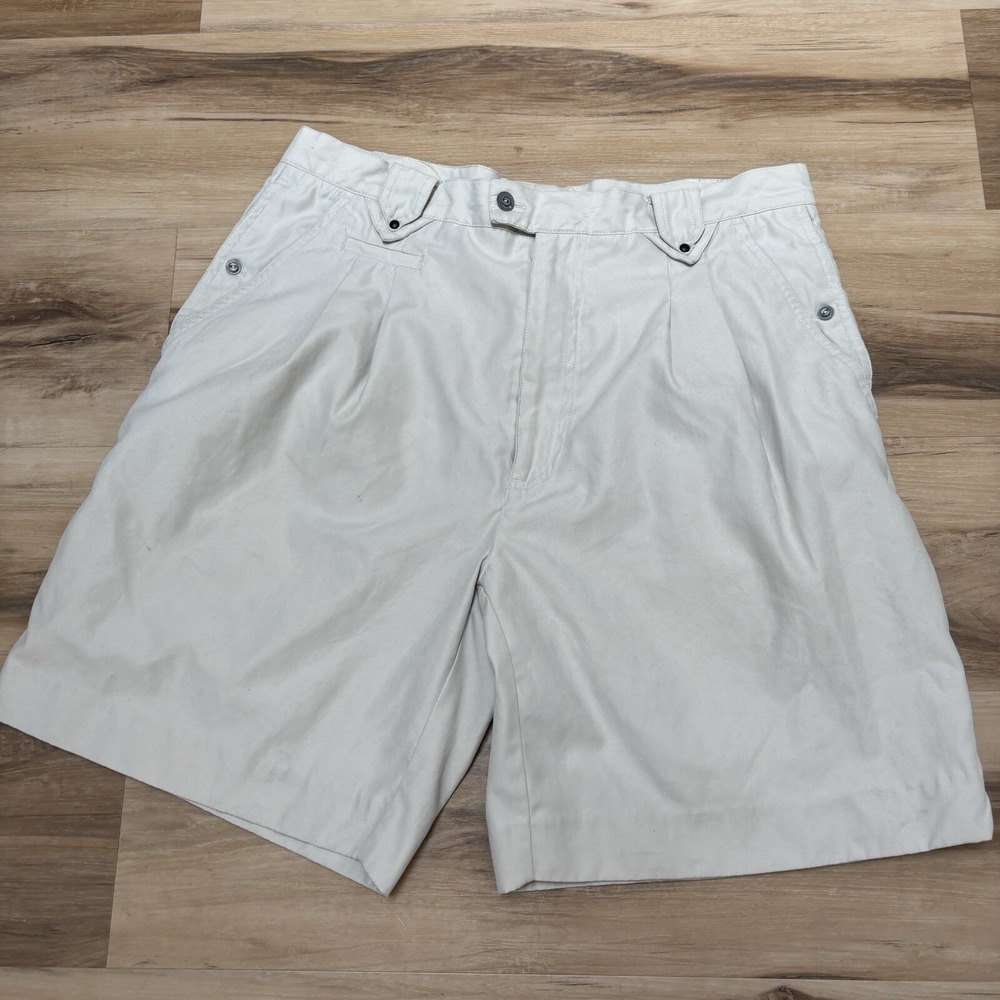 Vintage Jamie Sadock Shorts Mens 34 Golf Pleated Khaki Chino 8"
